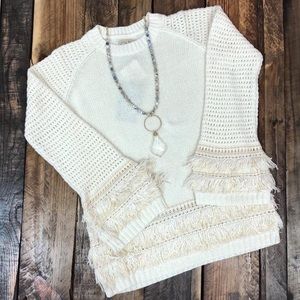 Chaser Brand Fringe Sweater NWT